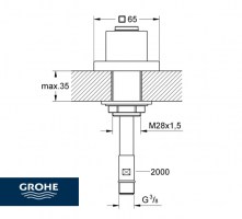 MEDIDAS SOPORTE CUADRADO PARA DUCHA BAÑERA GROHE